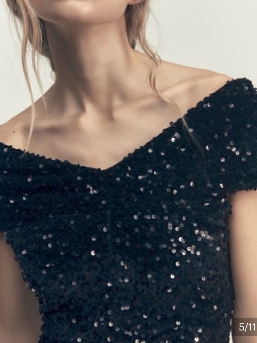 Zara Black One-Shoulder Sequin Dress